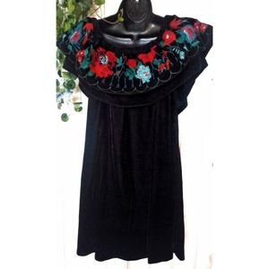 Umgee velvet off shoulder mini dress